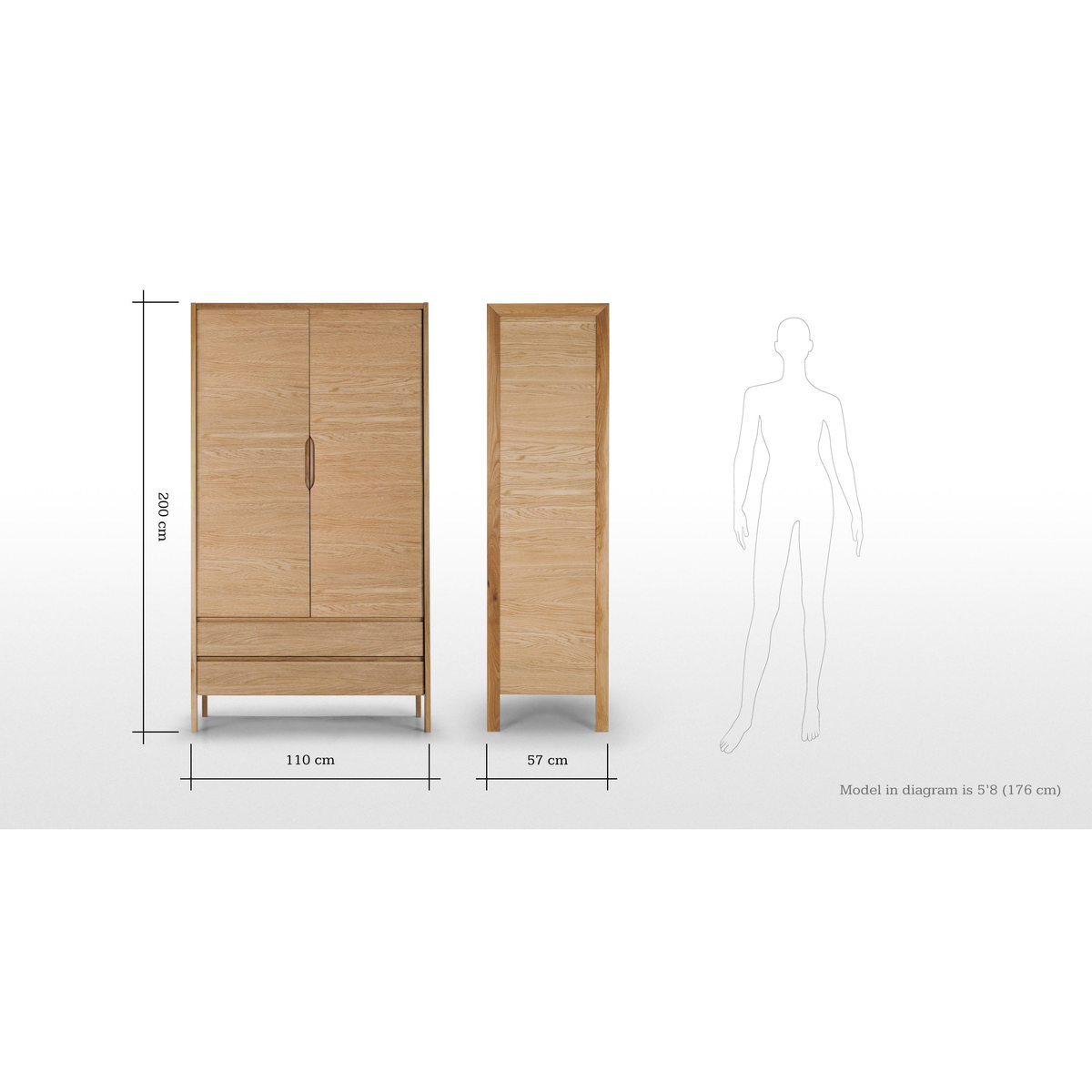 Ledger Wardrobe, Oak – image 11