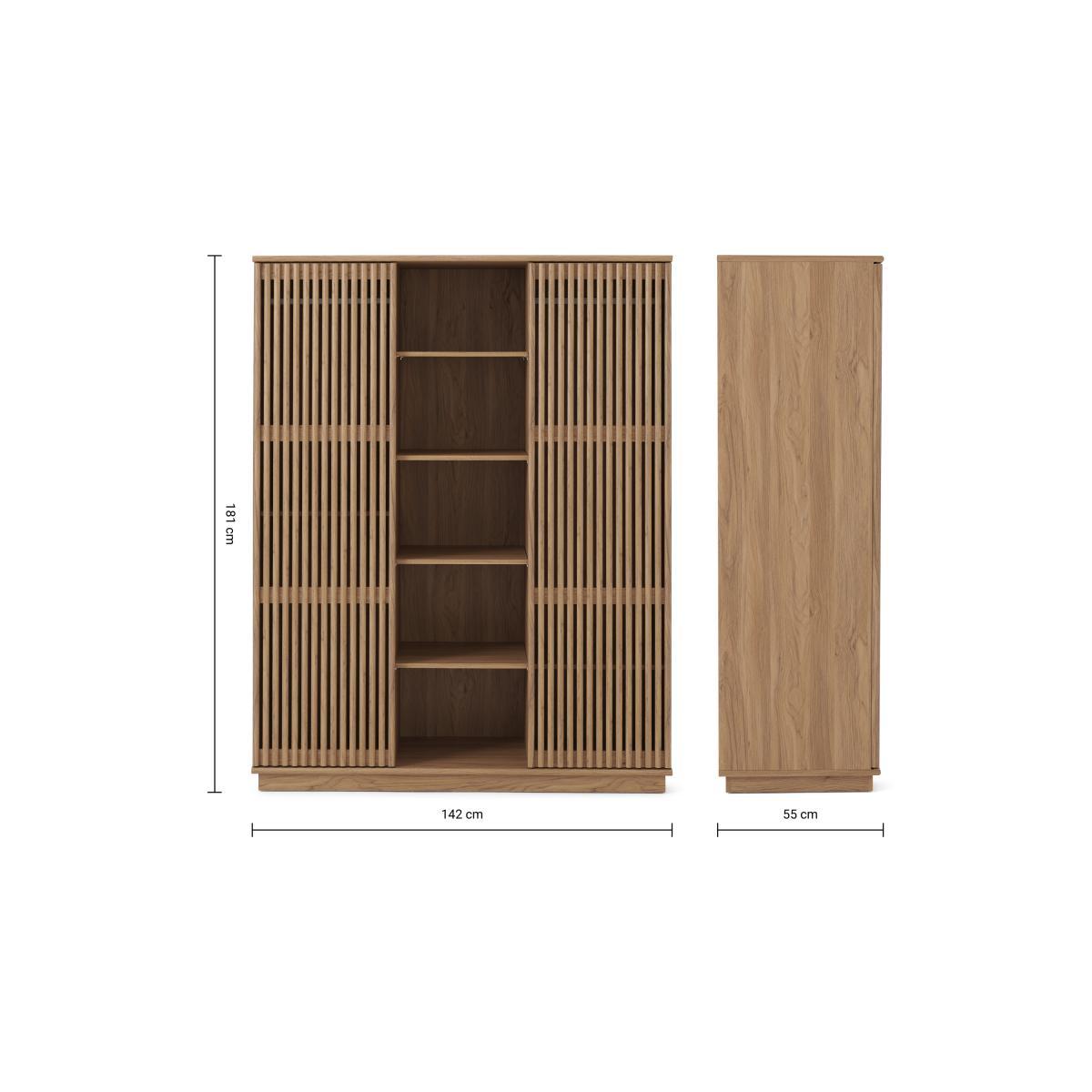 Tulma Triple Sliding Door Wardrobe, Oak Effect – image 12