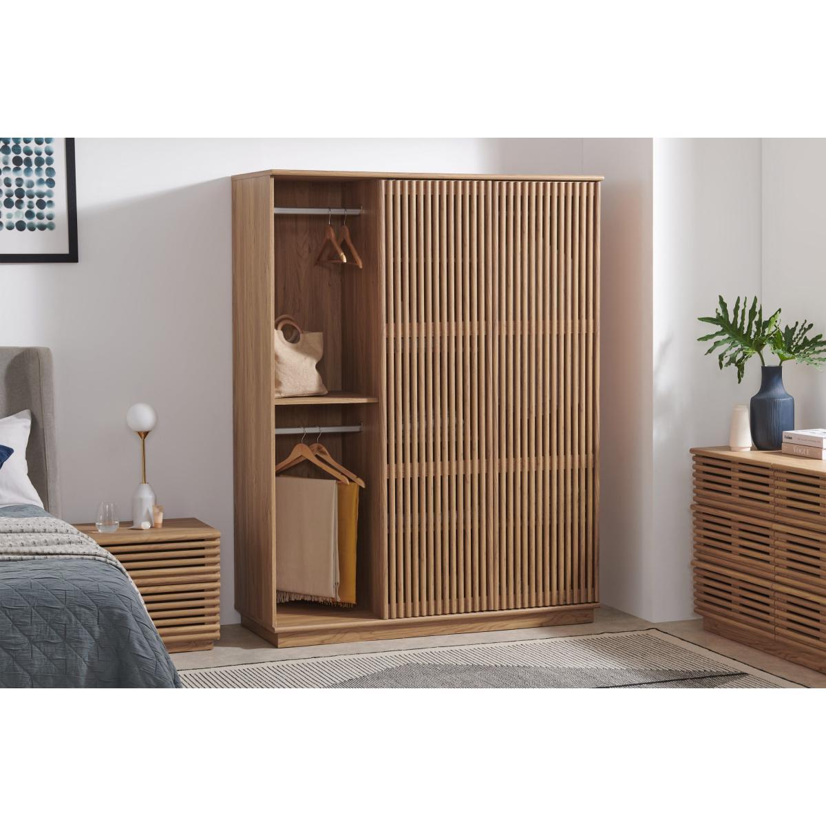 Tulma Triple Sliding Door Wardrobe, Oak Effect – image 6