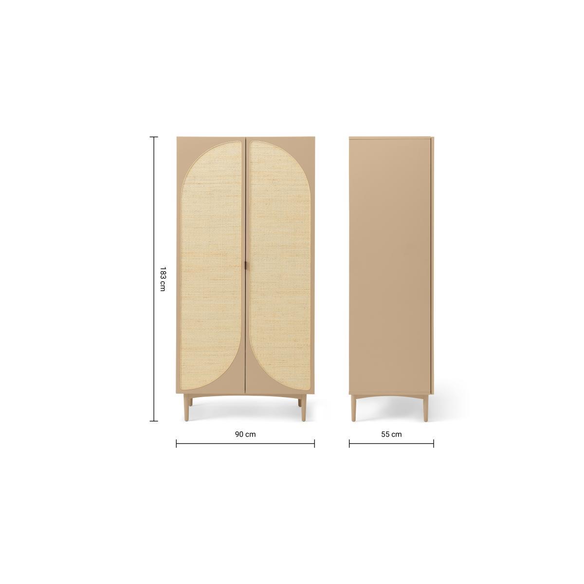 Emmi Double Wardrobe, Light Caramel & Rattan – image 11