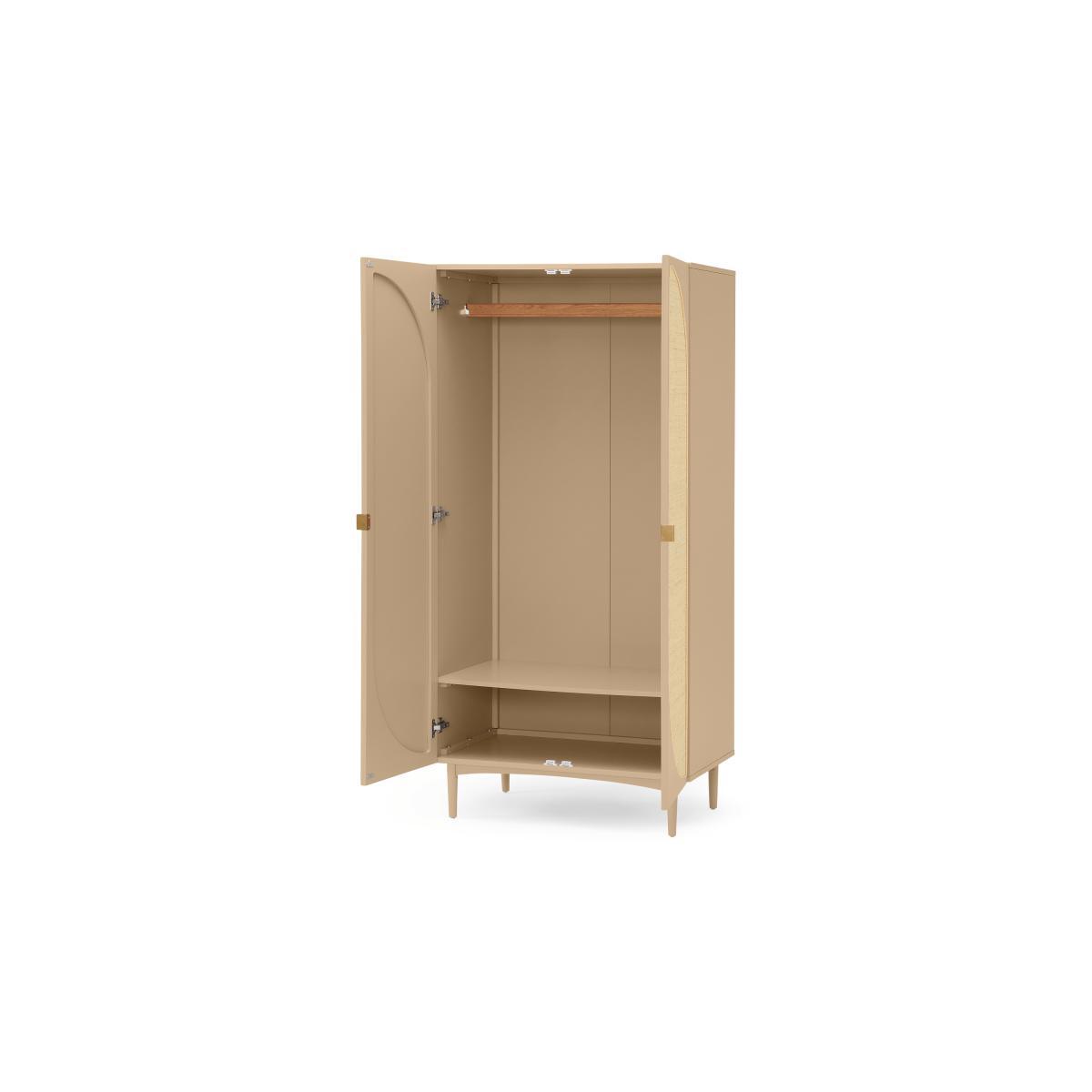 Emmi Double Wardrobe, Light Caramel & Rattan – image 7
