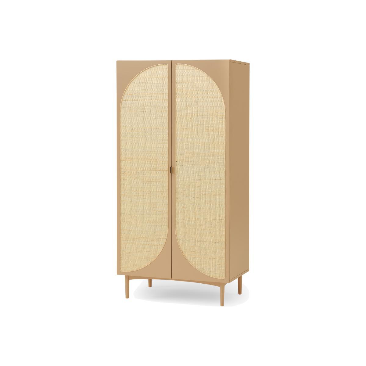 Emmi Double Wardrobe, Light Caramel & Rattan – image 1