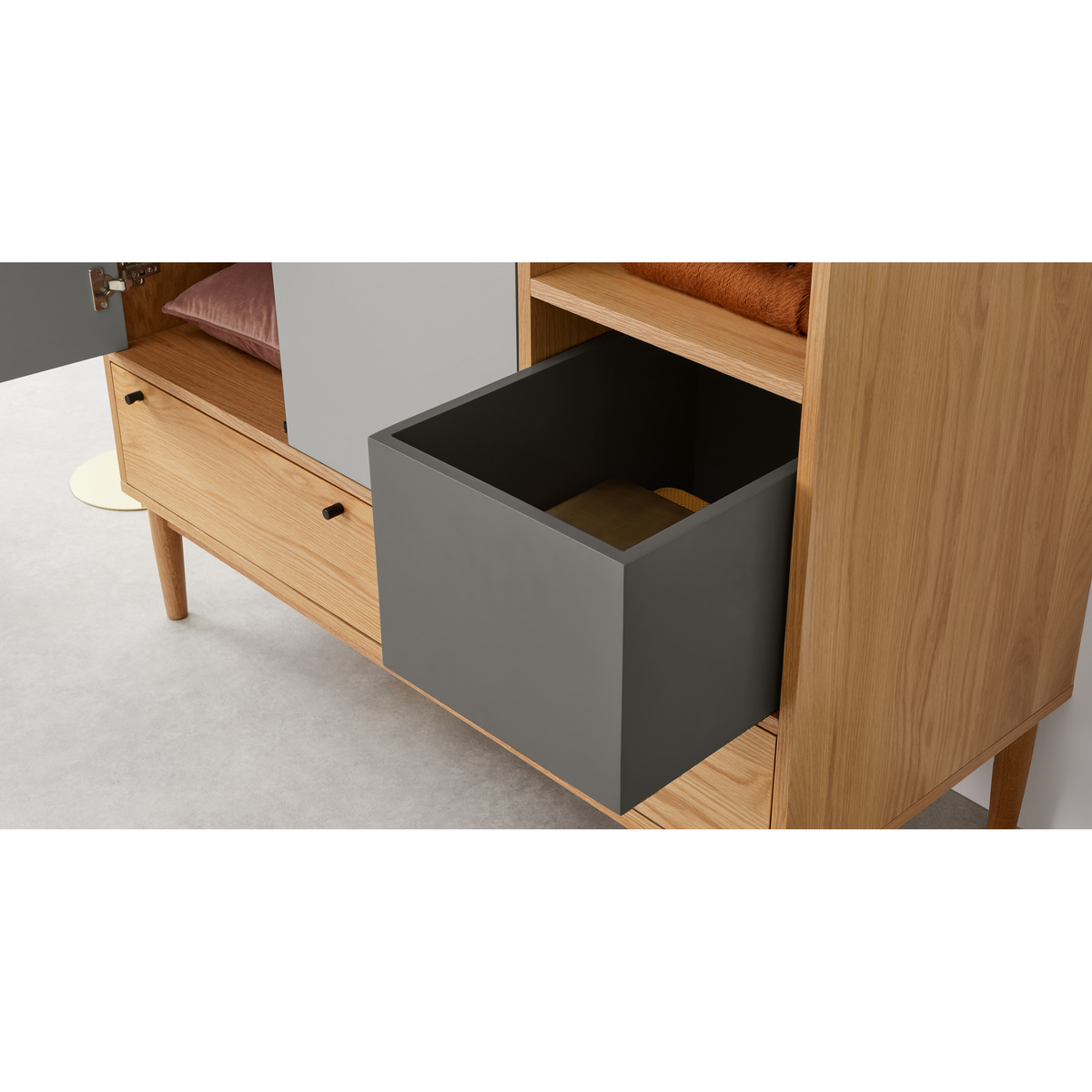 Campton Triple Wardrobe, Oak & Grey – image 7