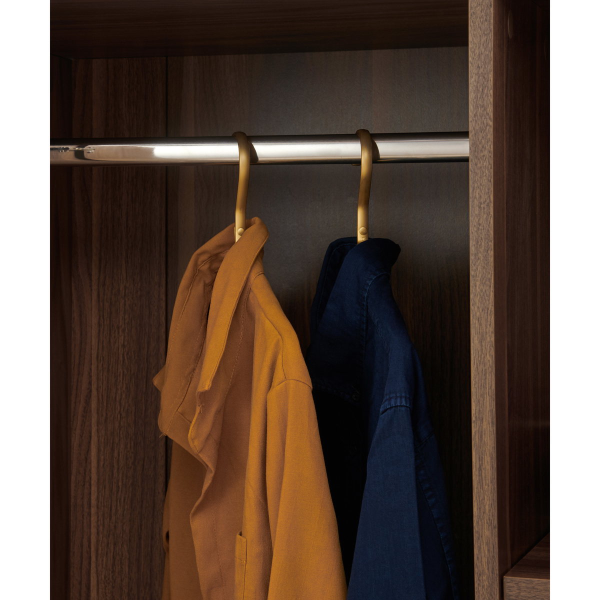 Keaton Triple Wardrobe, Walnut & Brass – image 7