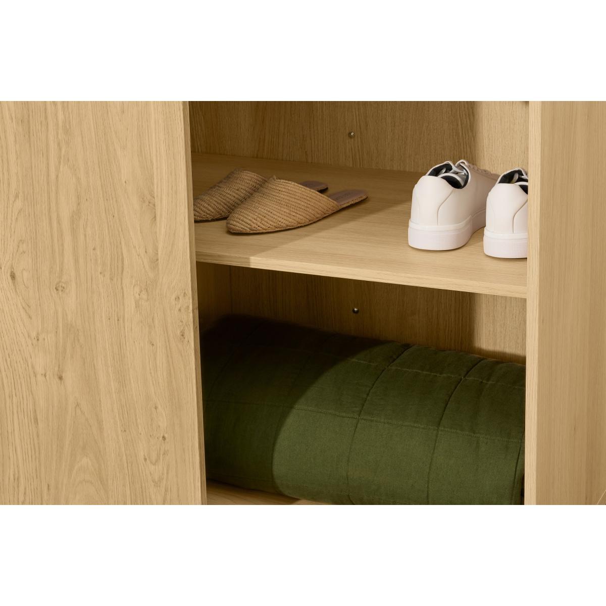 Elona Sliding Wardrobe, Oak Effect & Black – image 7