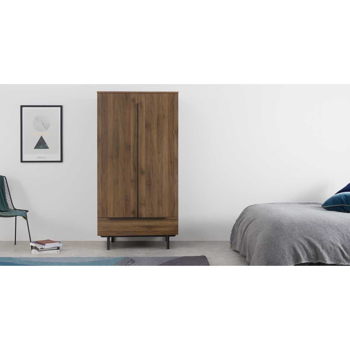 Damien Wardrobe, Walnut & Black – image 3
