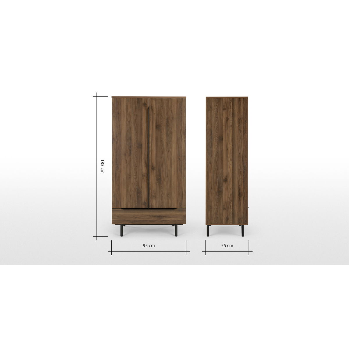 Damien Wardrobe, Walnut & Black – image 8