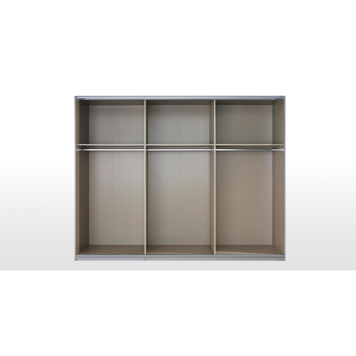 Malix 3 door 270cm Sliding Wardrobe, Graphite Grey frame,Mirror doors, Standard Interior – image 4