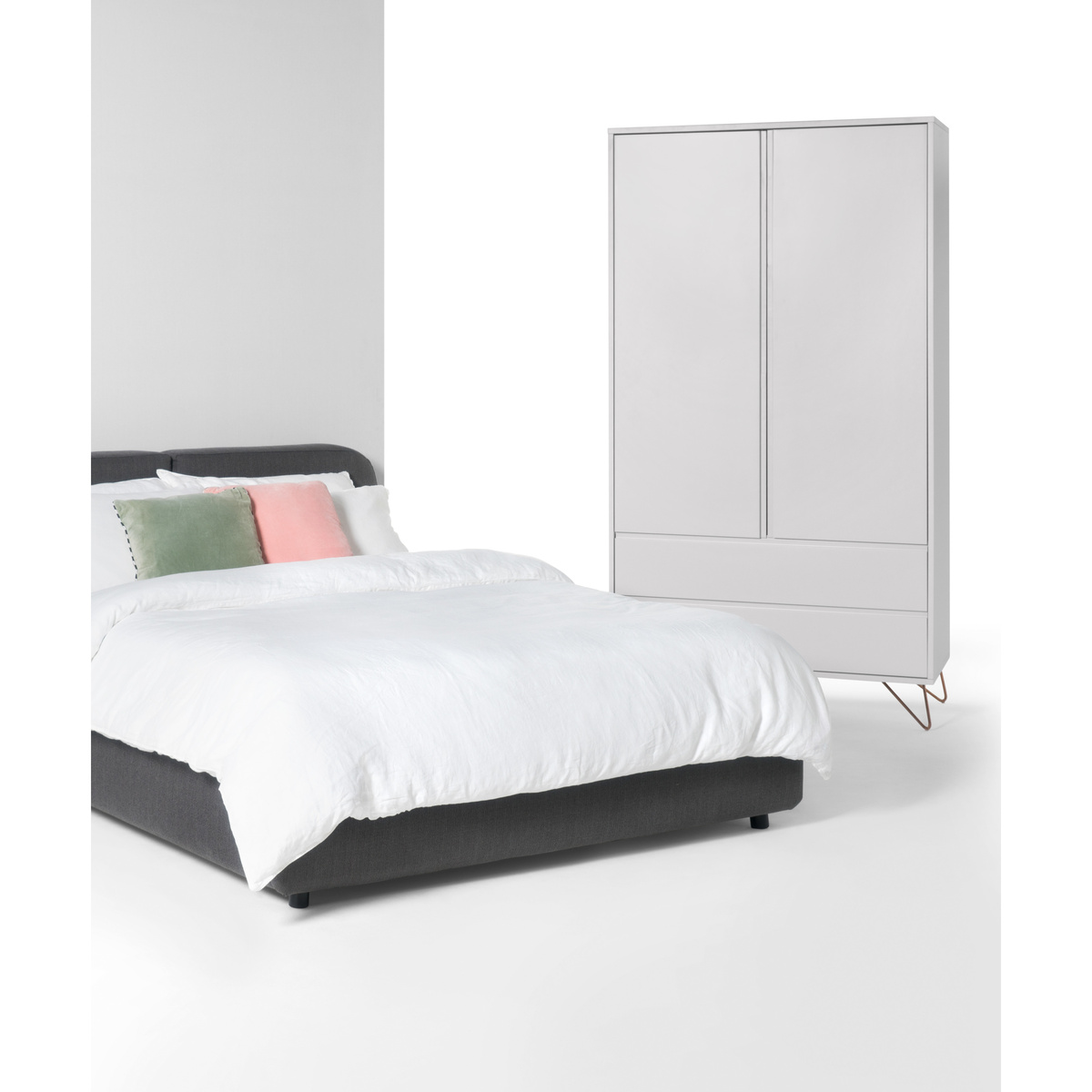 Elona Wardrobe, Grey and Copper – image 3
