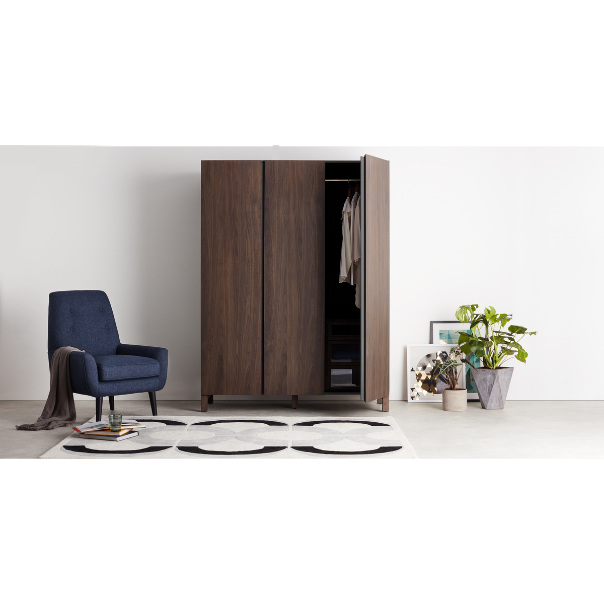 Xander Triple Wardrobe, Walnut – image 5