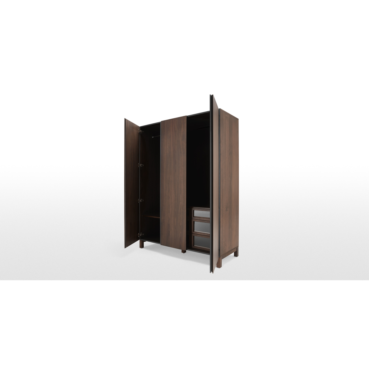 Xander Triple Wardrobe, Walnut – image 7