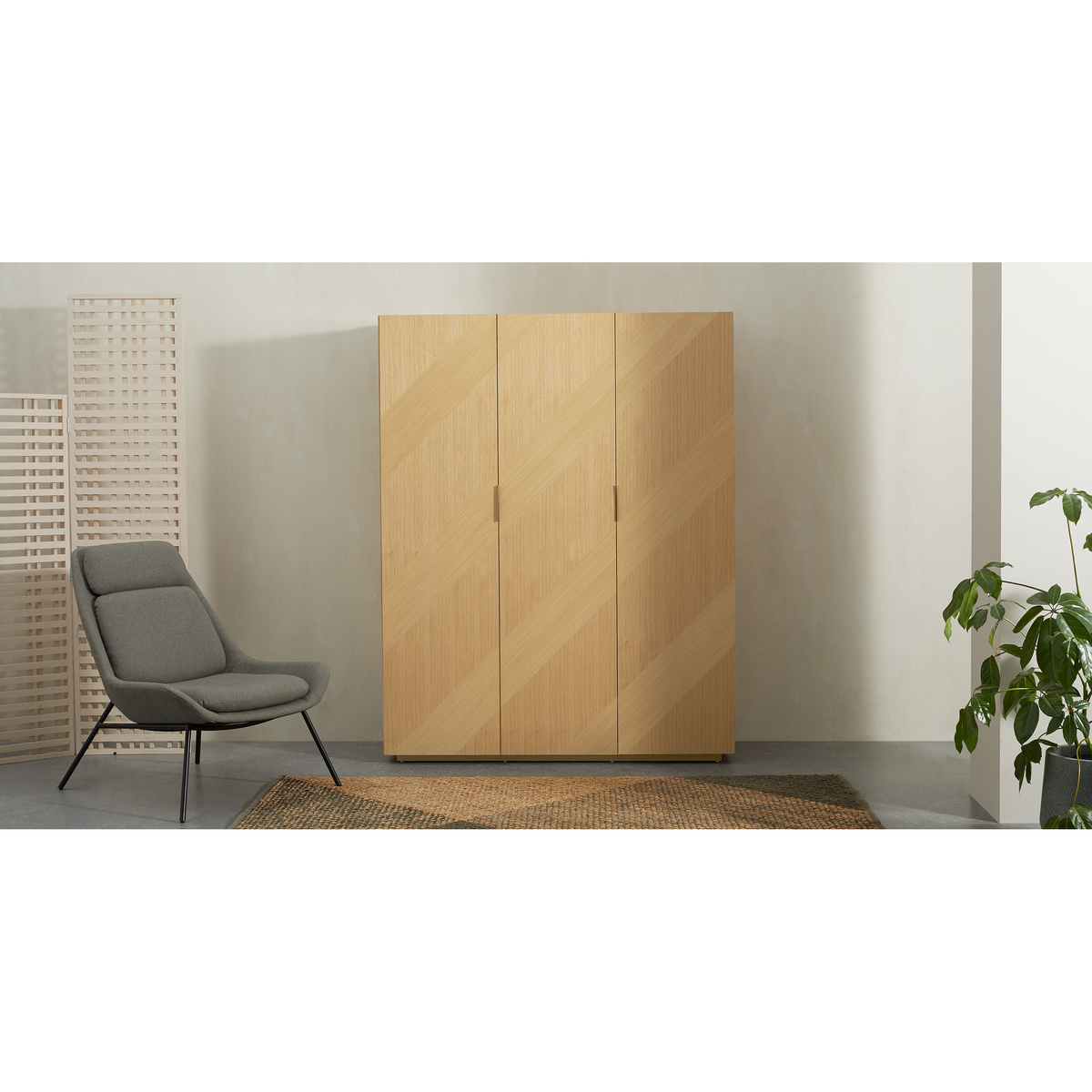 Hazzard Triple Wardrobe, Oak – image 2