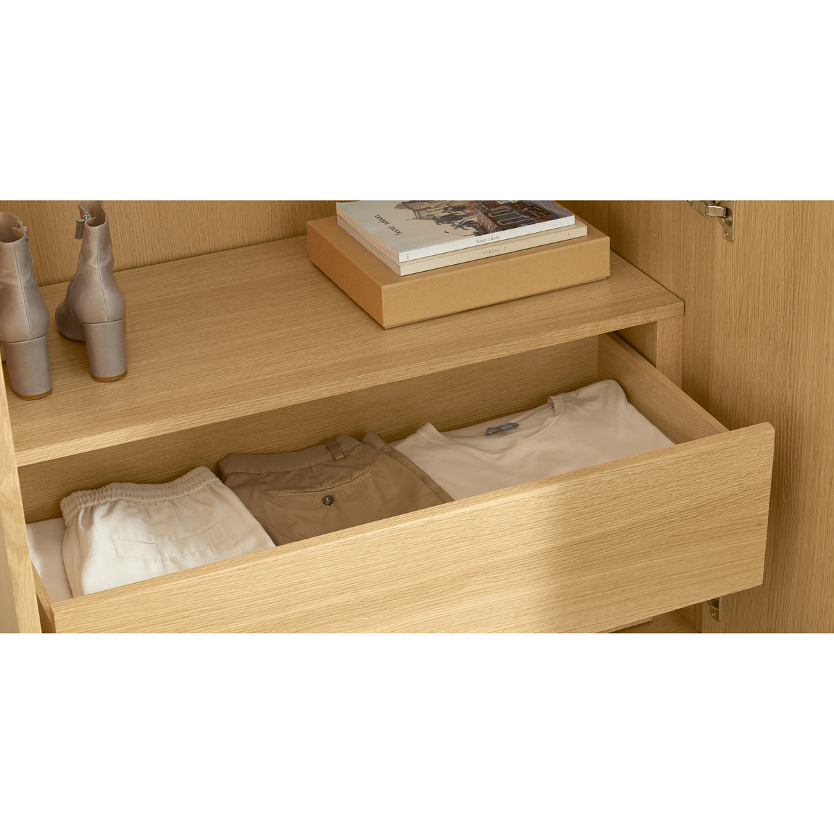 Hazzard Triple Wardrobe, Oak – image 3