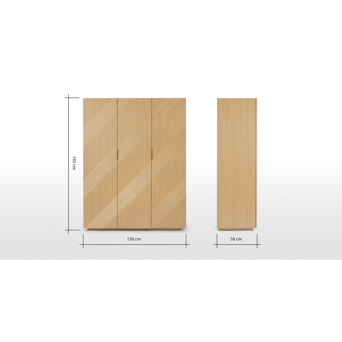 Hazzard Triple Wardrobe, Oak – image 9
