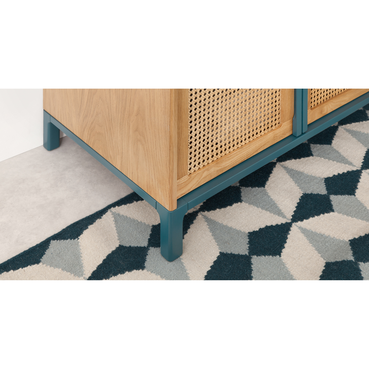 Reema Double Wardrobe, Oak & Teal – image 3