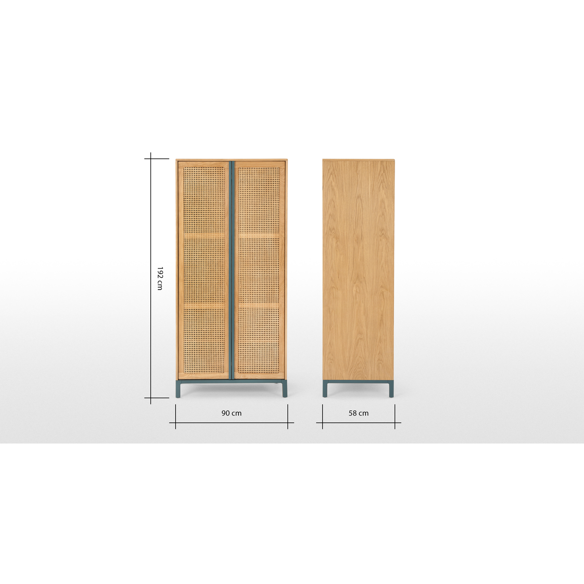 Reema Double Wardrobe, Oak & Teal – image 7