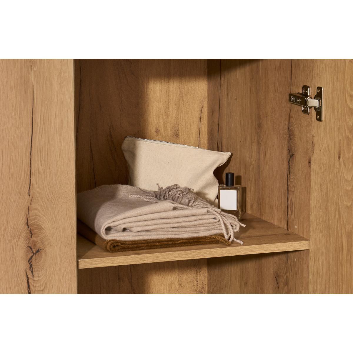 Damien Triple Wardrobe, Distressed Oak Effect & Black – image 7