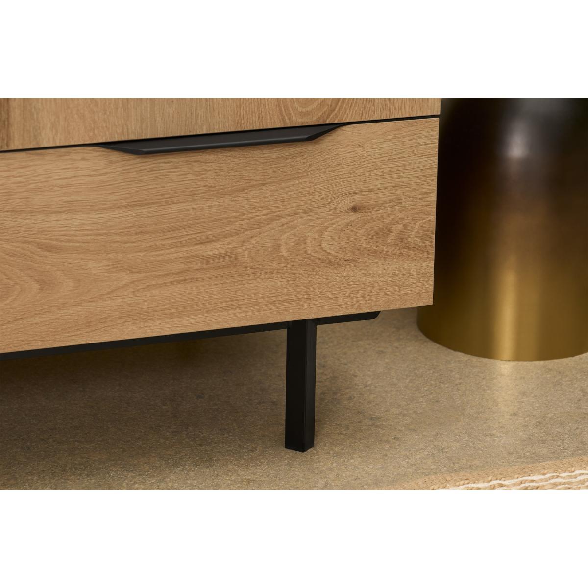 Damien Triple Wardrobe, Distressed Oak Effect & Black – image 8