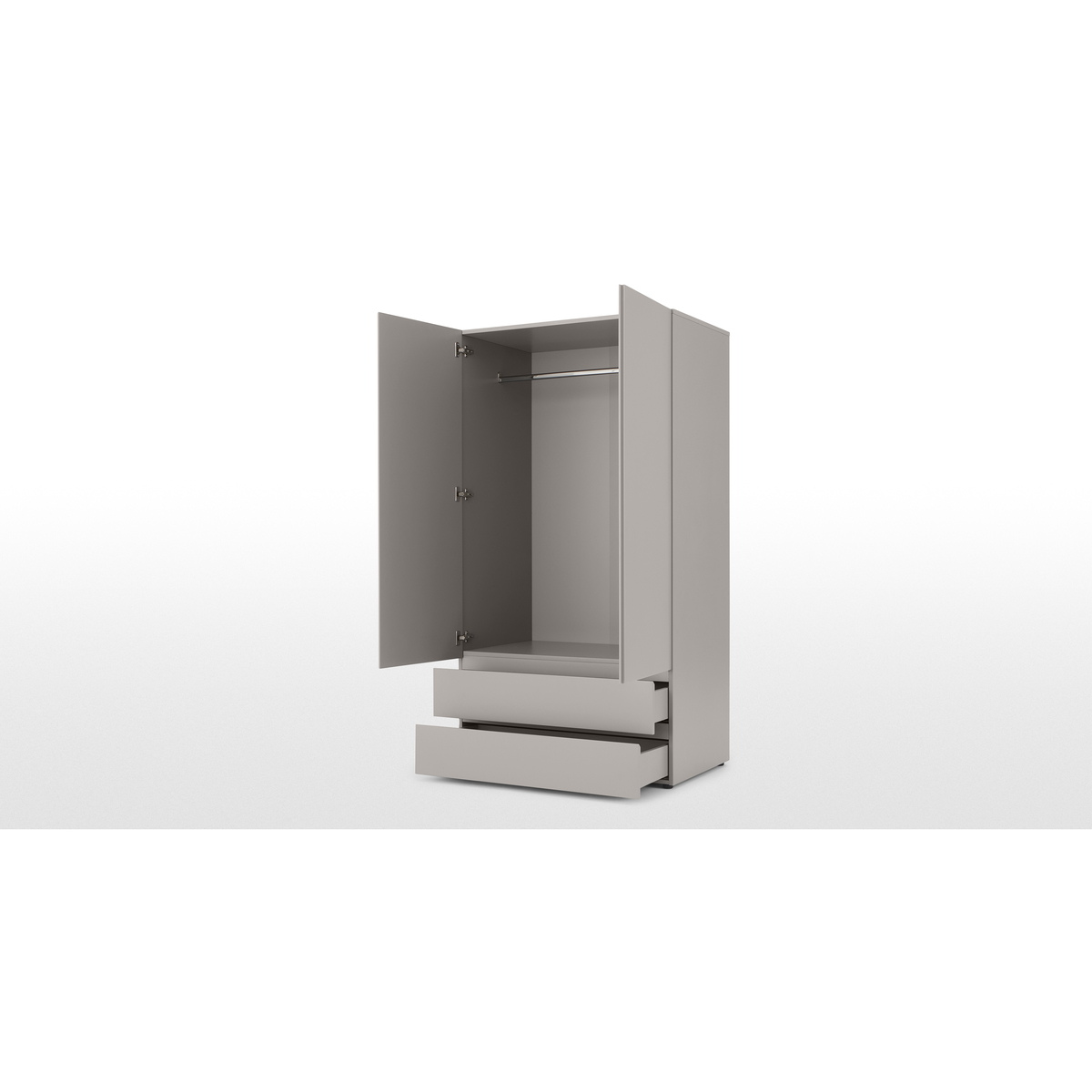 Senisa 2 Door Wardrobe, Matt Grey – image 4