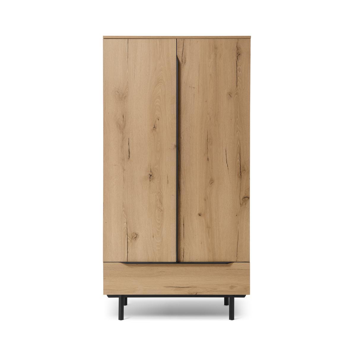 Damien Wardrobe, Oak Effect & Black – image 2