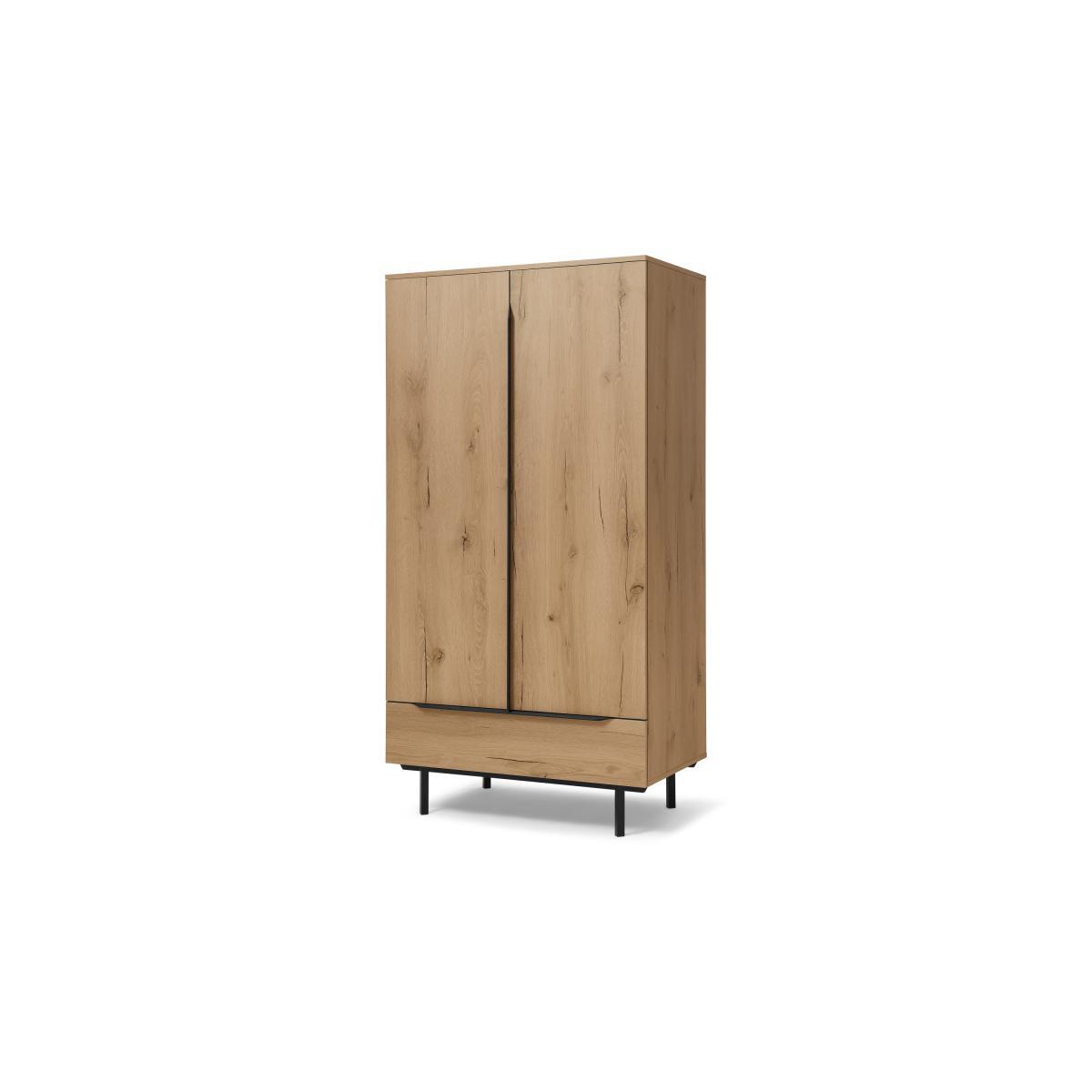 Damien Wardrobe, Oak Effect & Black – image 3