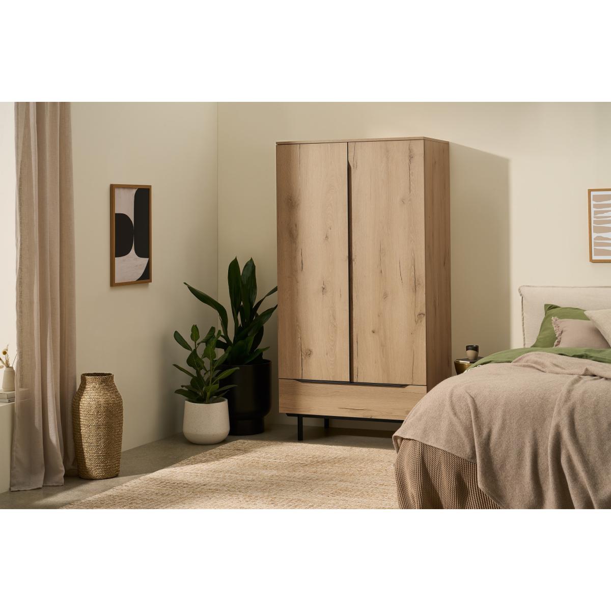 Damien Wardrobe, Oak Effect & Black – image 4