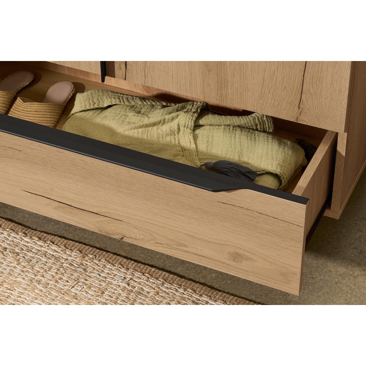 Damien Wardrobe, Oak Effect & Black – image 7