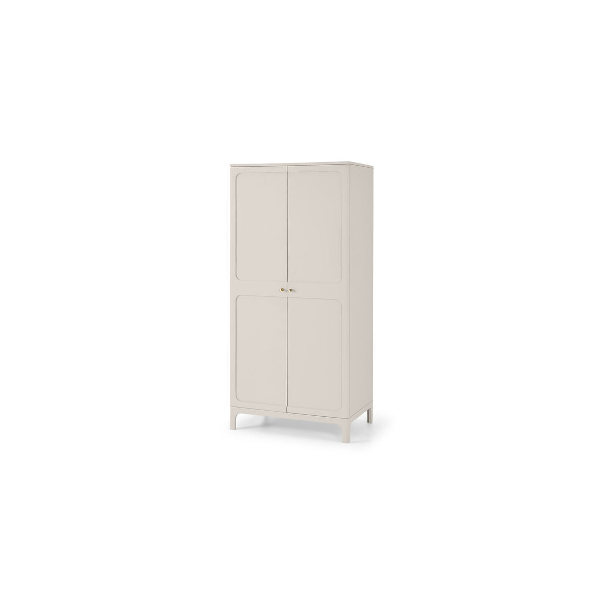 Bromley Double Wardrobe, Warm Grey & Brass Handle – image 2