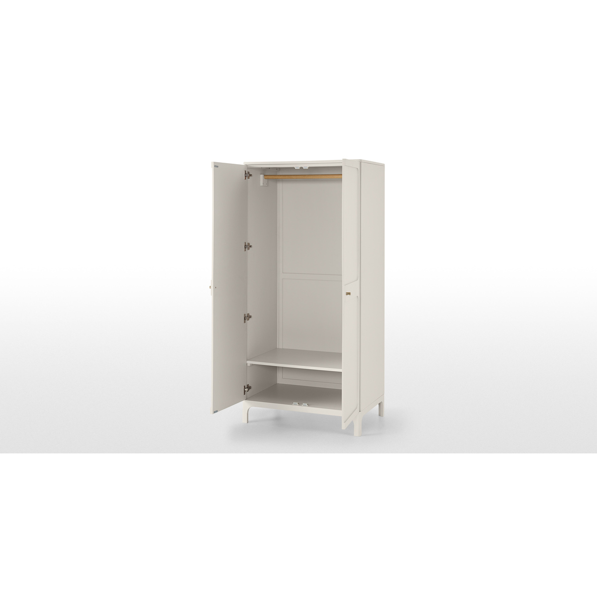 Bromley Double Wardrobe, Warm Grey & Brass Handle – image 5