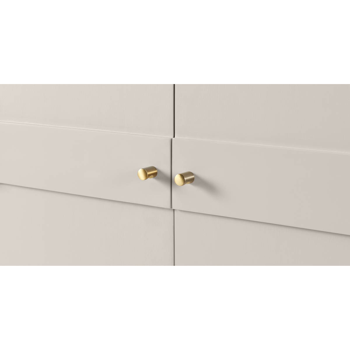 Bromley Double Wardrobe, Warm Grey & Brass Handle – image 6