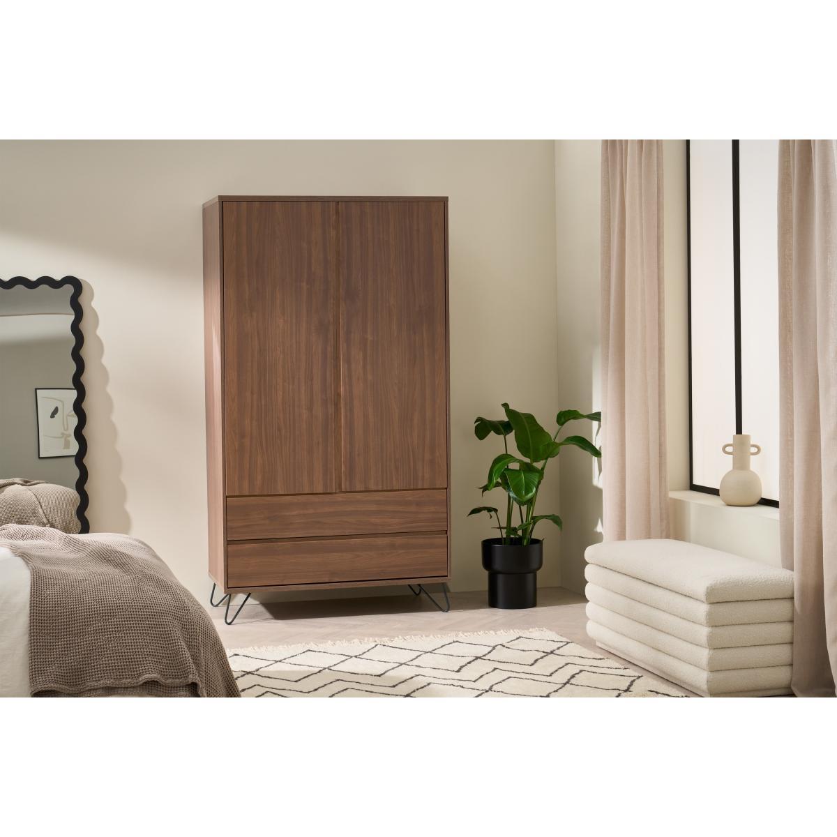 Elona Wardrobe, Walnut Effect & Black – image 4