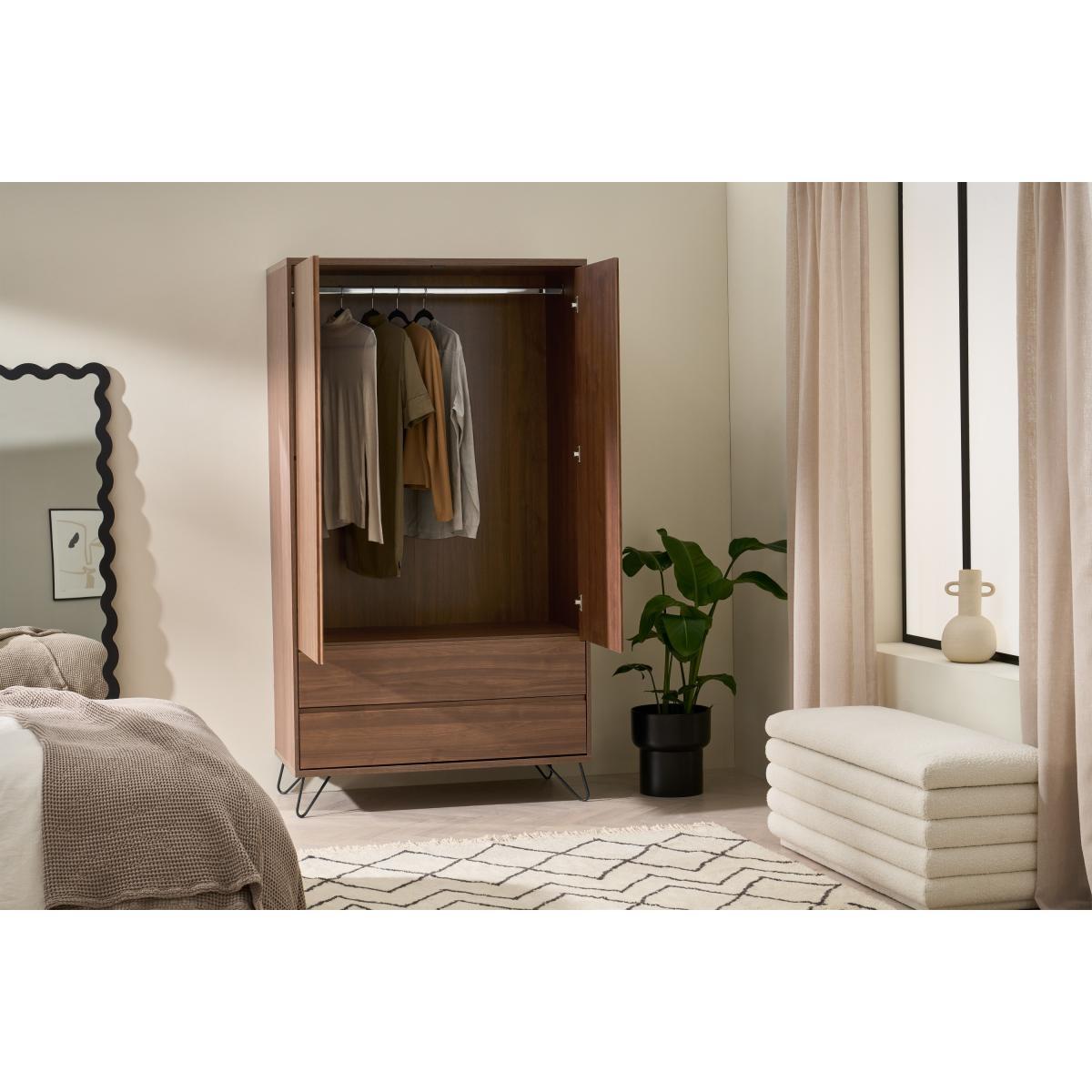 Elona Wardrobe, Walnut Effect & Black – image 5
