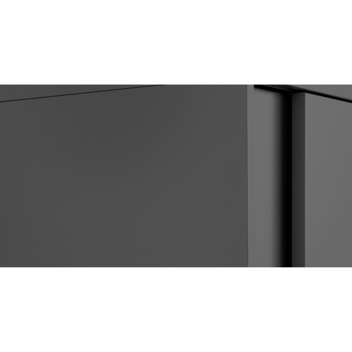 Elona Sliding Wardrobe, Charcoal & Brass – image 7