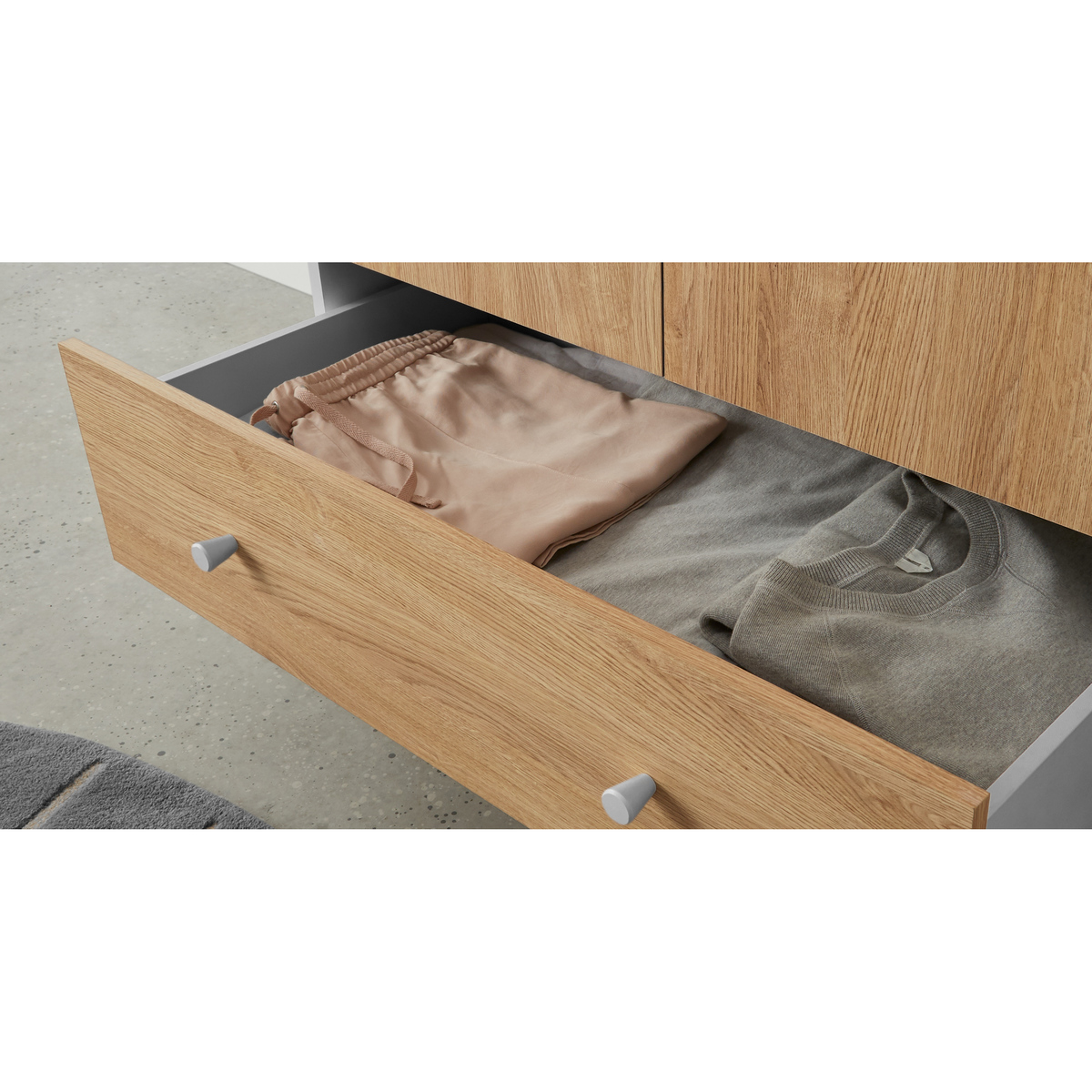 MADE Essentials Larsen Double Wardrobe, Oak Effect & White – image 3
