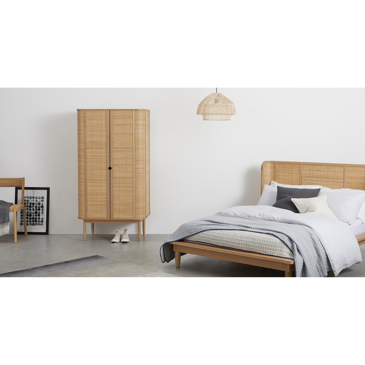 Liana Double Wardrobe, Ash & Rattan – image 4