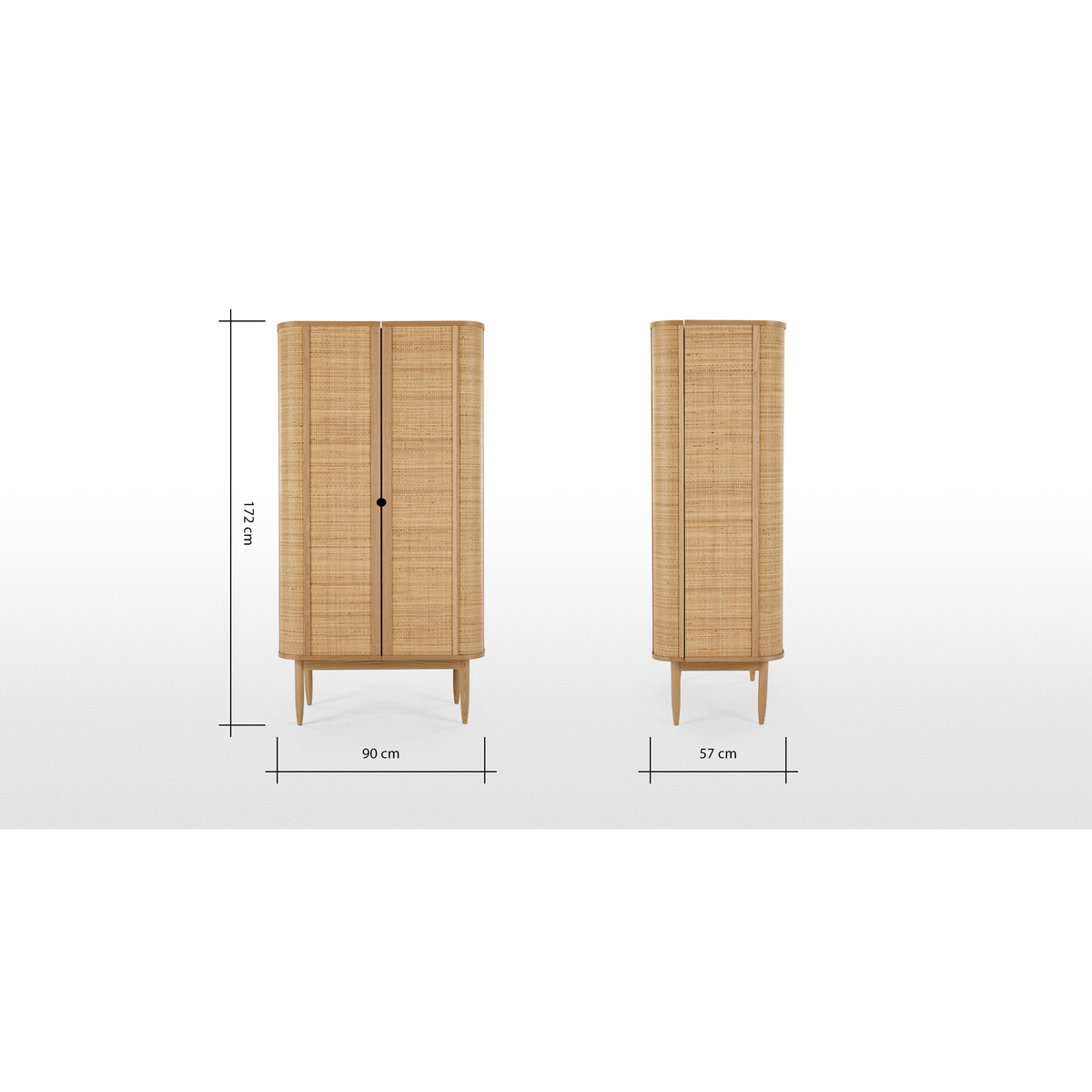 Liana Double Wardrobe, Ash & Rattan – image 8
