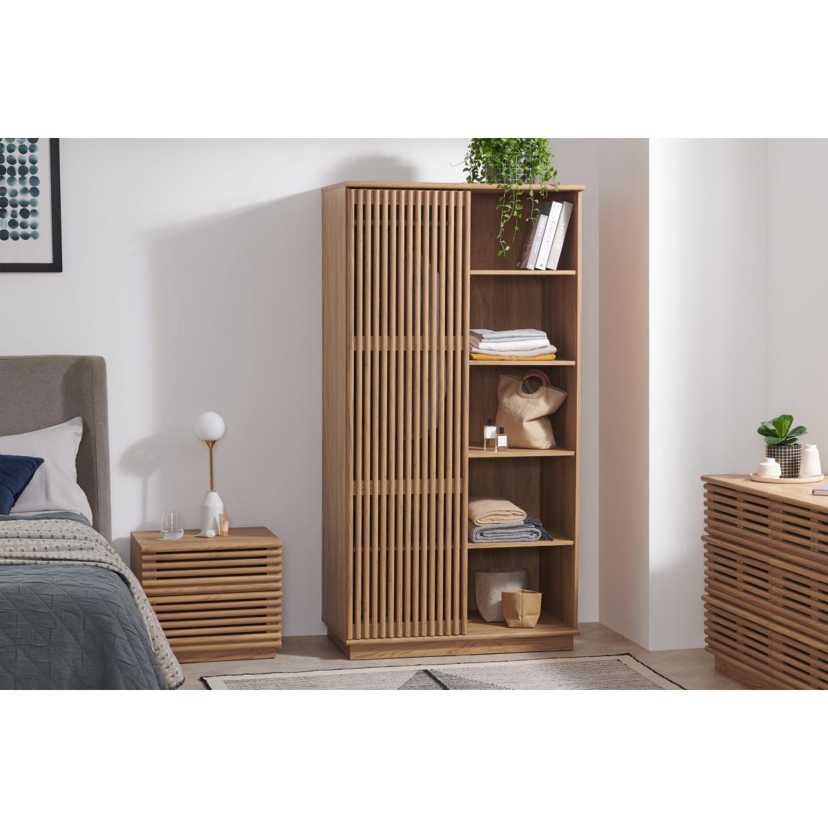 Tulma Double Sliding Door Wardrobe, Oak Effect – image 4