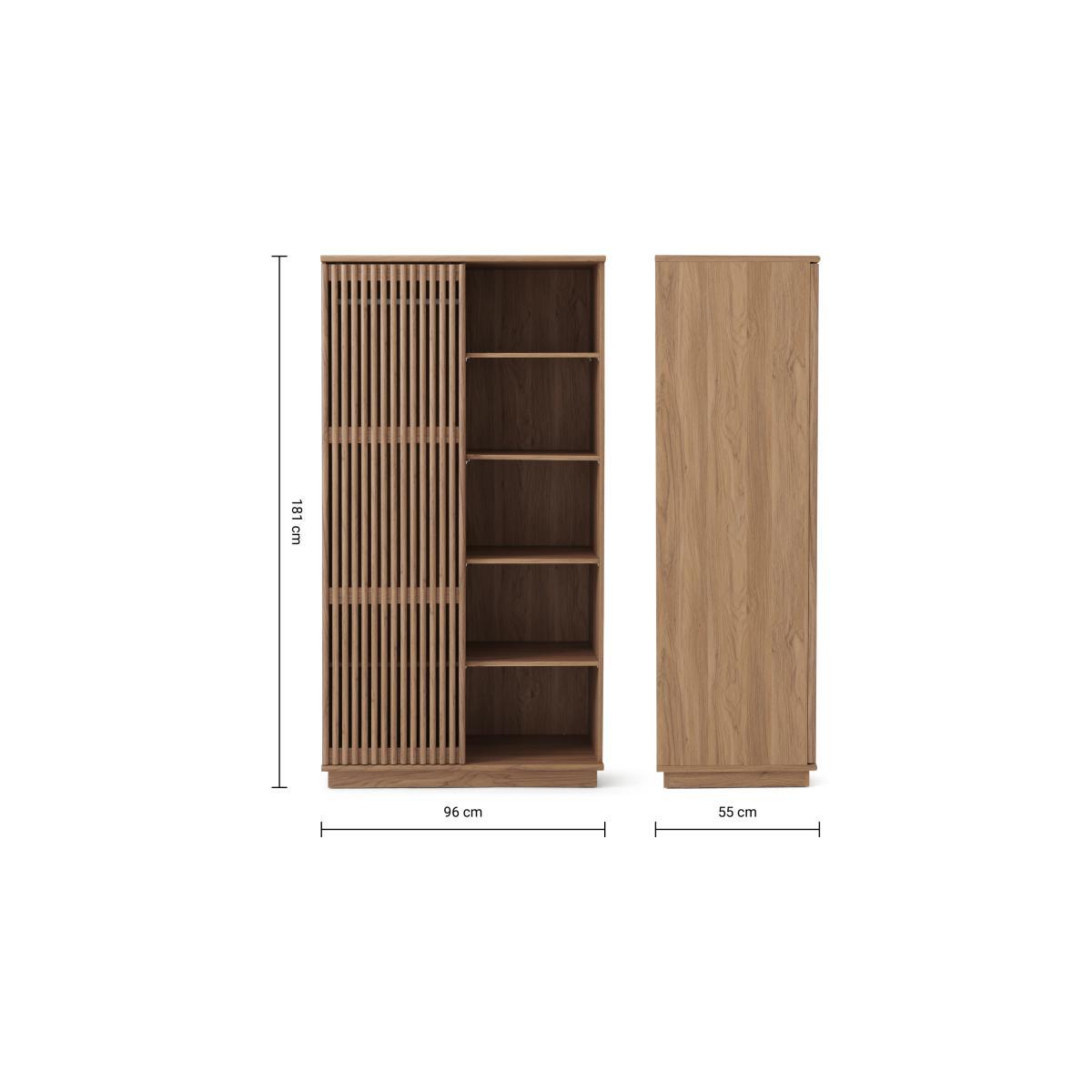 Tulma Double Sliding Door Wardrobe, Oak Effect – image 10