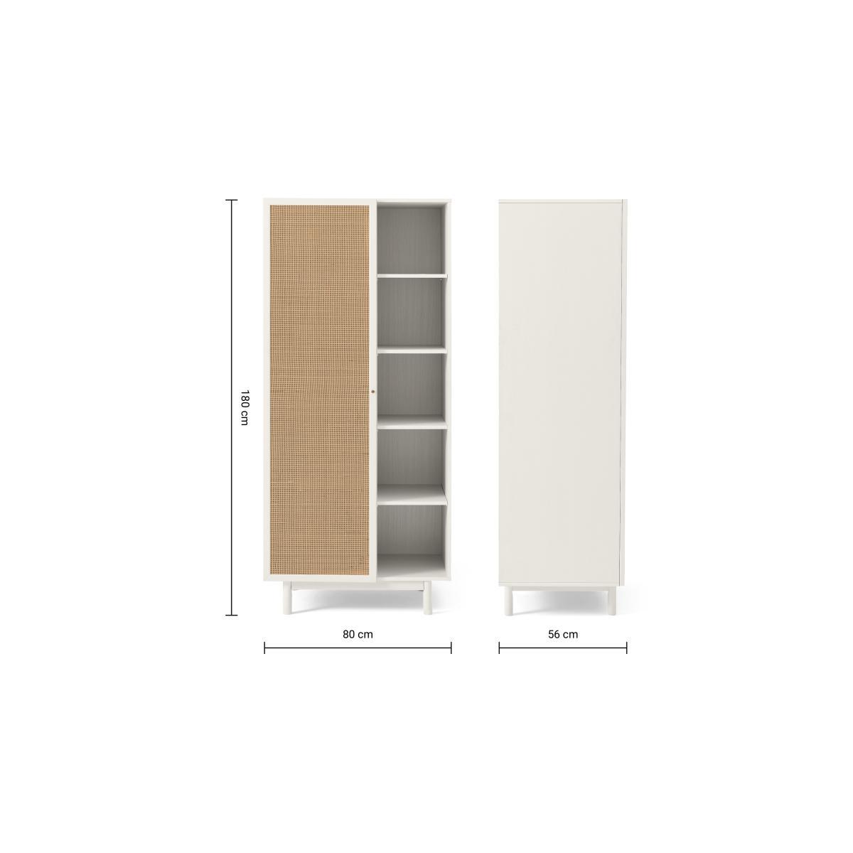 Pavia Double Wardrobe, Natural Rattan & White-Washed Oak Effect – image 9