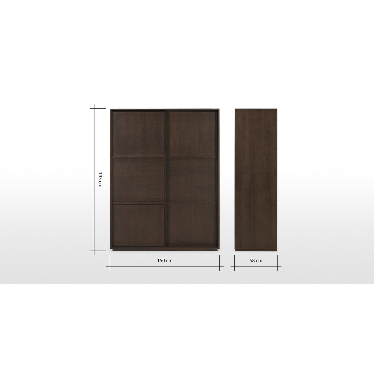 Langdon 150cm Sliding Wardrobe, Walnut – image 3