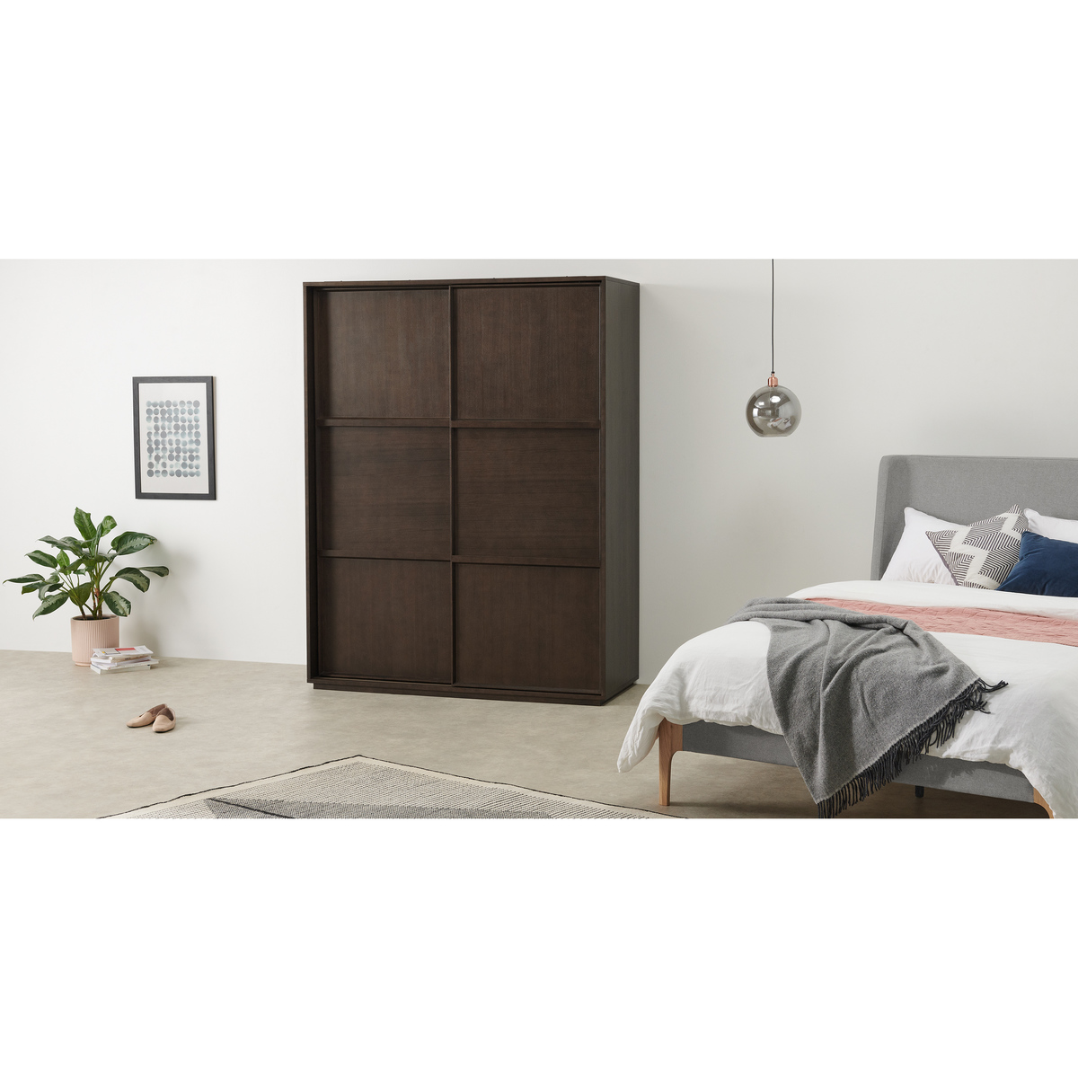 Langdon 150cm Sliding Wardrobe, Walnut – image 4