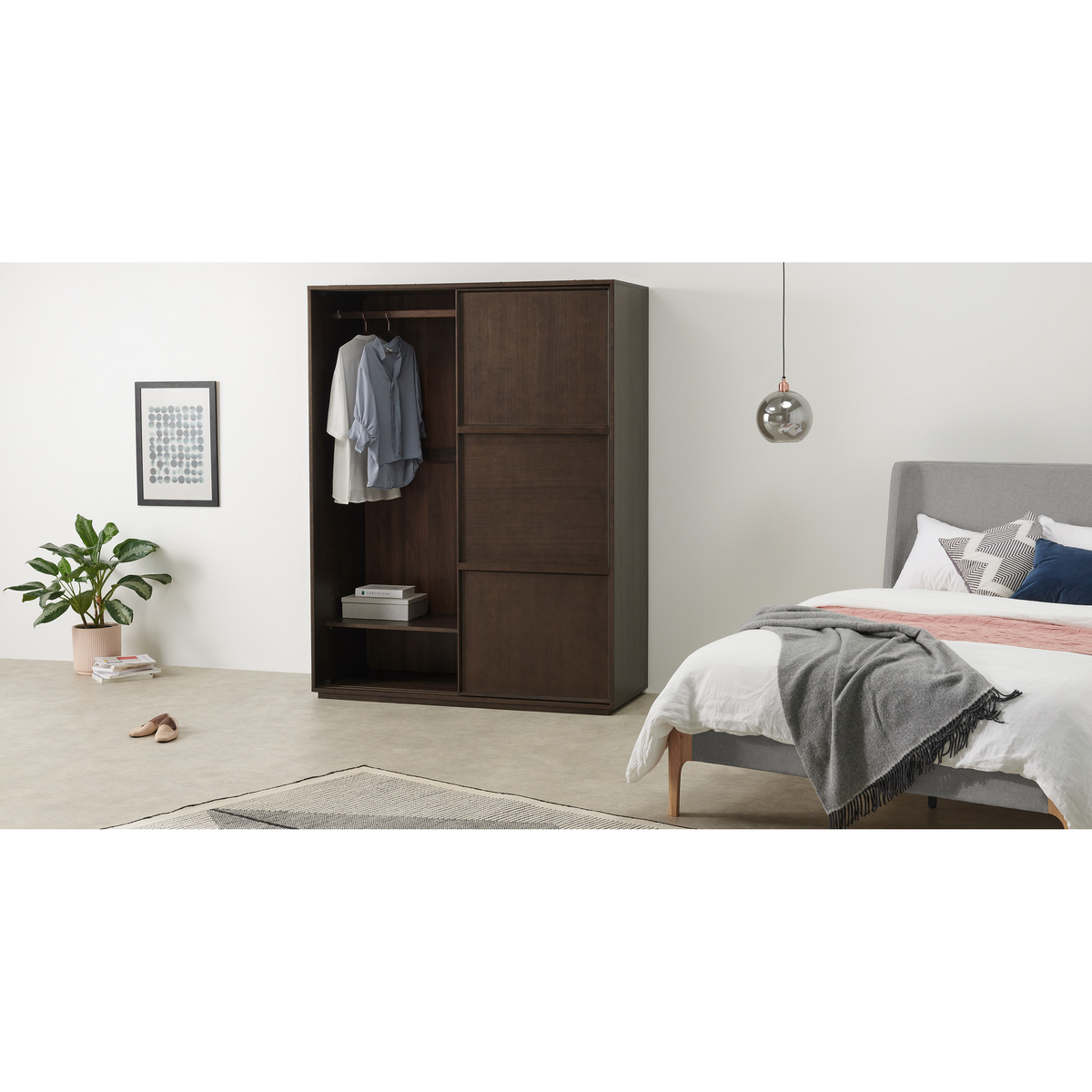 Langdon 150cm Sliding Wardrobe, Walnut – image 8