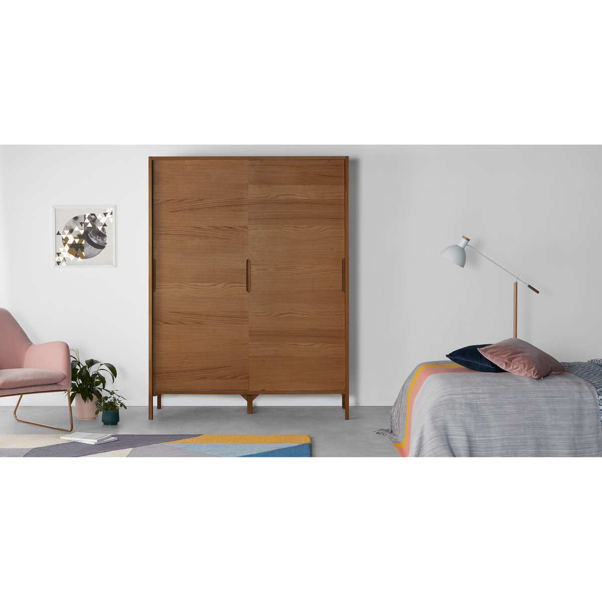 Ledger Sliding Wardrobe, Dark Stain Ash – image 3