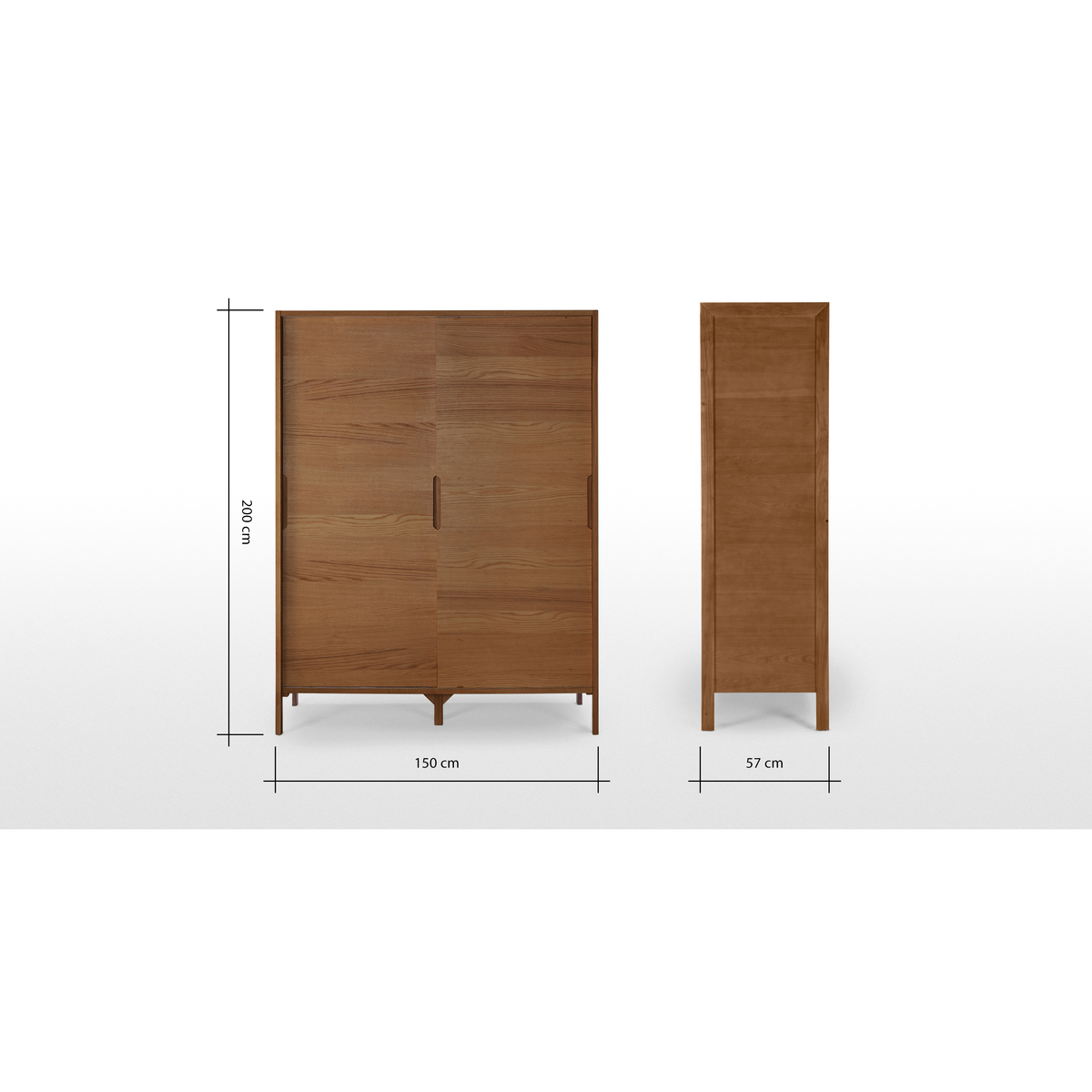 Ledger Sliding Wardrobe, Dark Stain Ash – image 8
