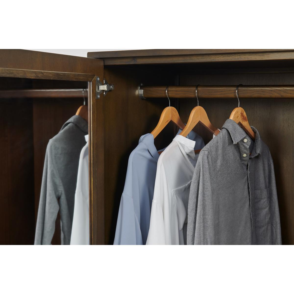 Anwick Triple Wardrobe, Dark Stain Acacia & Black – image 5