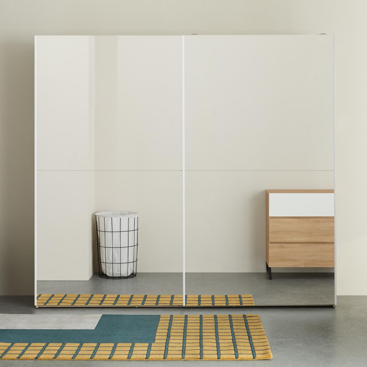 Elso Sliding Wardrobe 240cm, Oak Frame with Mirror Doors – image 11