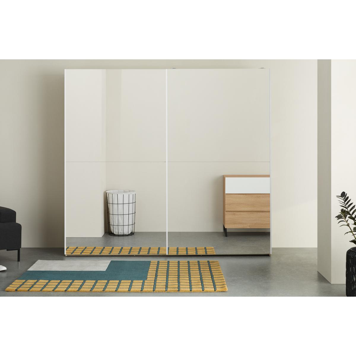 Elso Sliding Wardrobe 240cm, Oak Frame with Mirror Doors – image 5