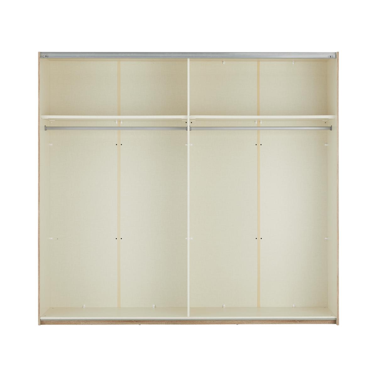 Elso Sliding Wardrobe 240cm, Oak Frame with Mirror Doors – image 10