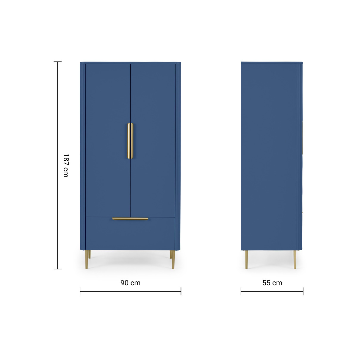 Ebro Double Wardrobe, Blue – image 5
