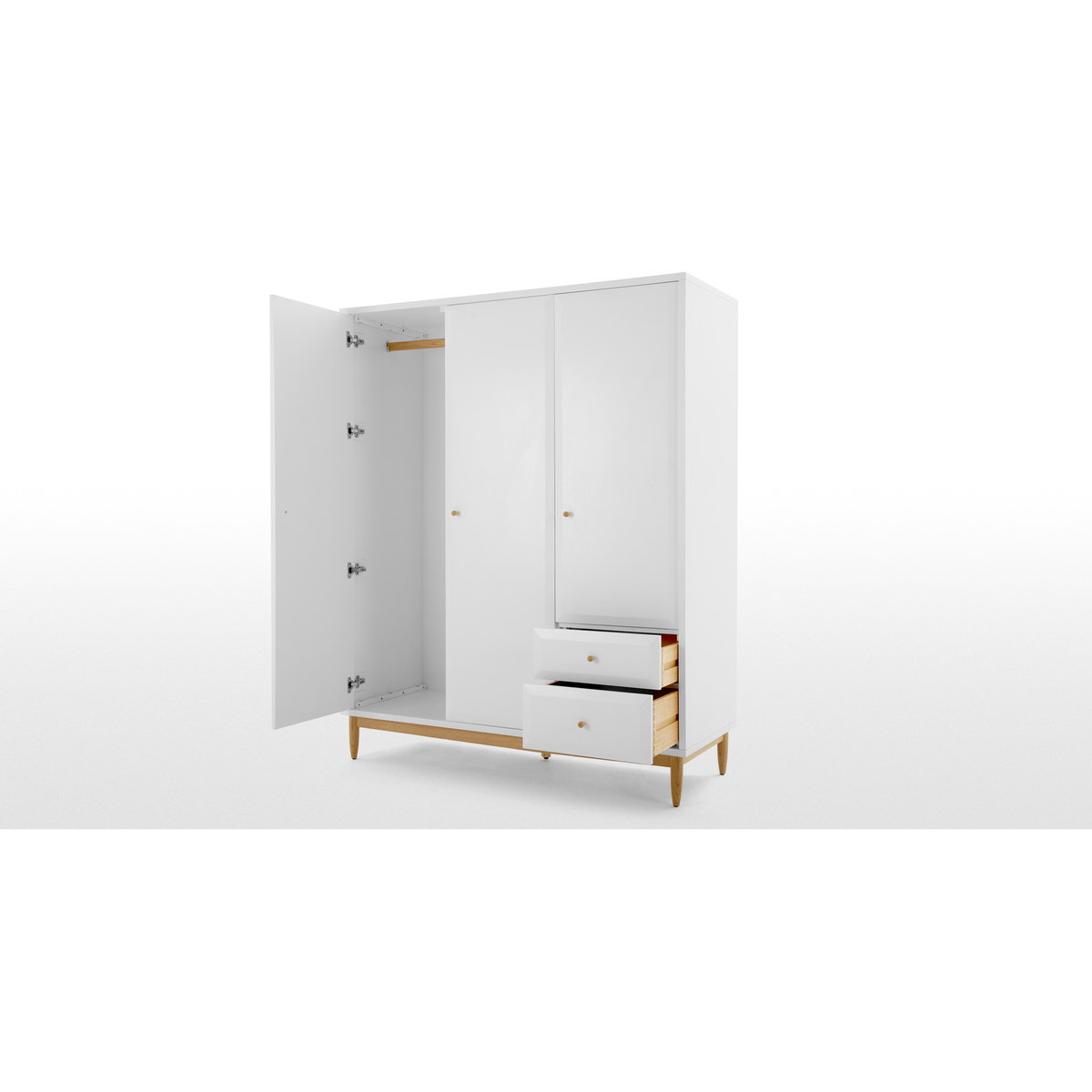 Willow Triple Wardrobe, White and Oak – image 5